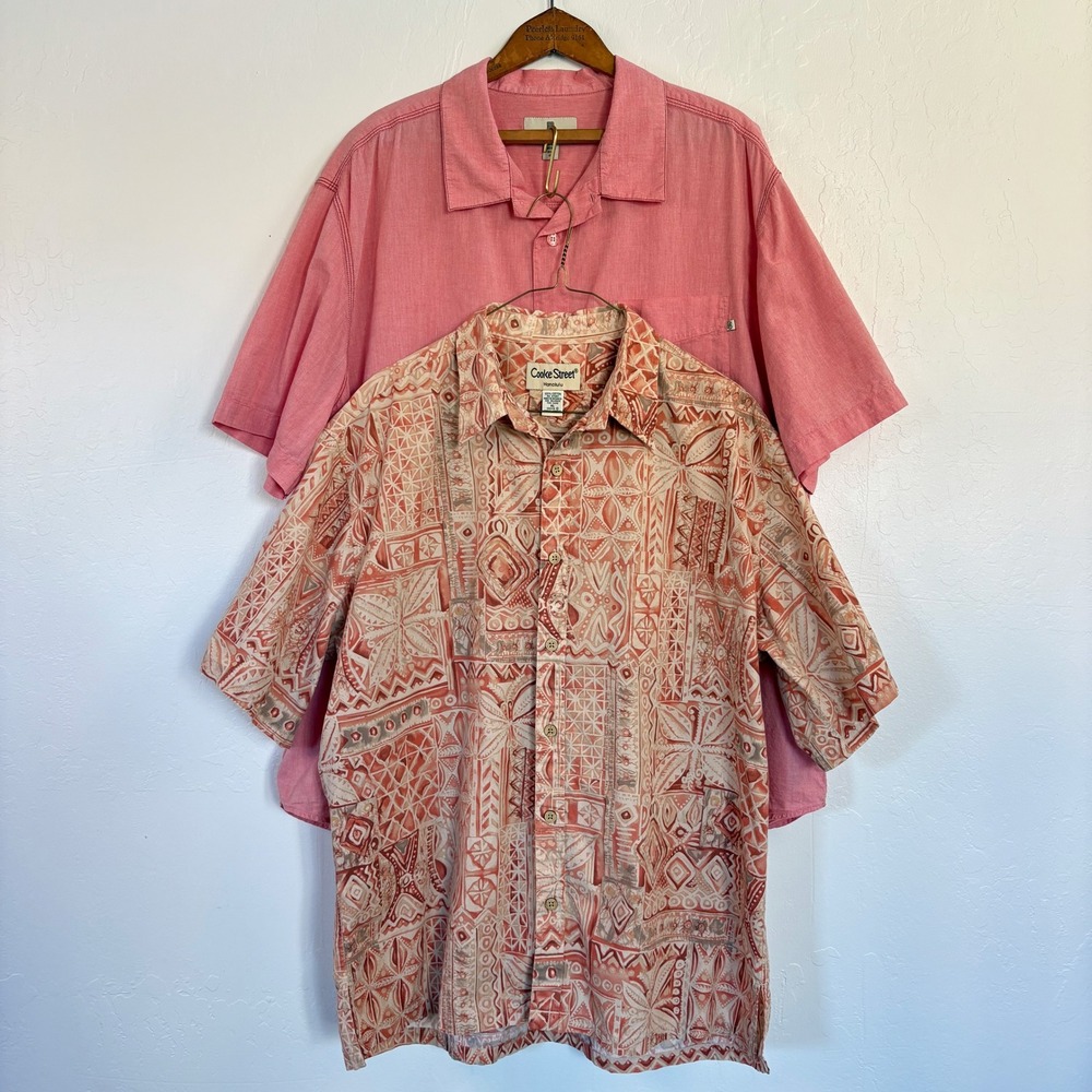 Hawaiian Camp Shirt Bundle XL Cooke Street Reverse Print Cotton + Solitude Aloha
